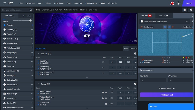 JET online bookmaker