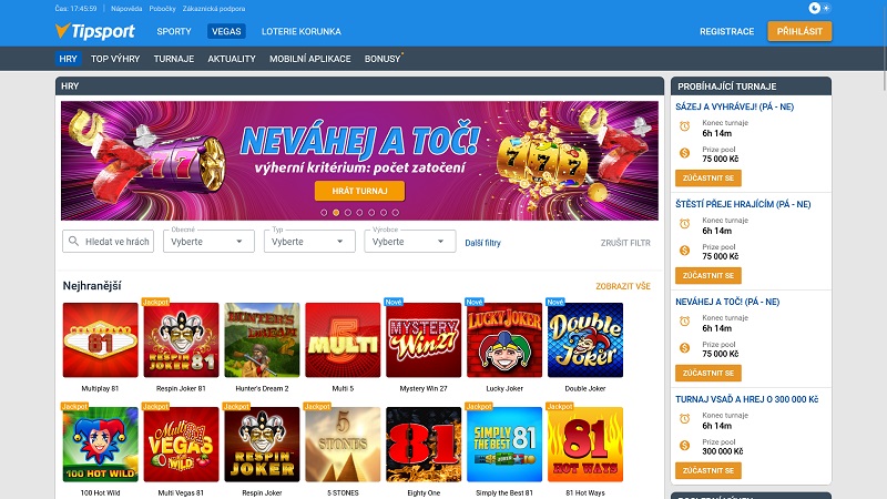 Tipsport slot machines (slots)