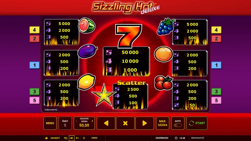 Sizzling Hot deluxe náhled hry