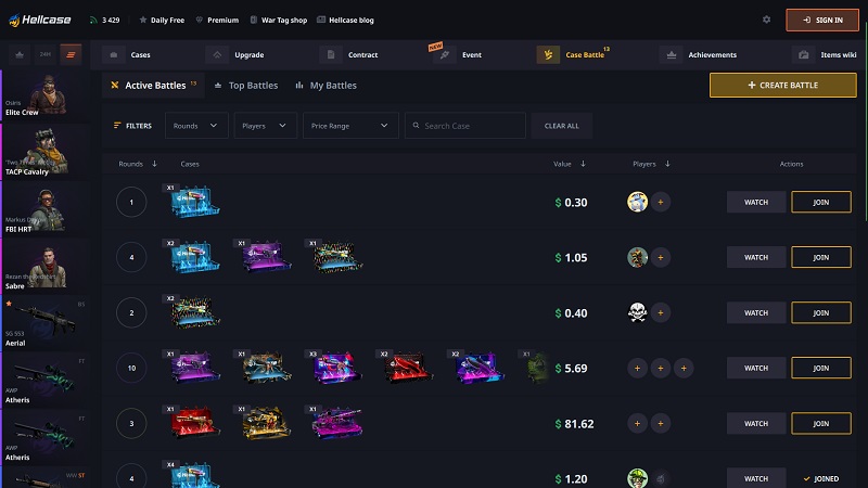 Hellcase Case Battle