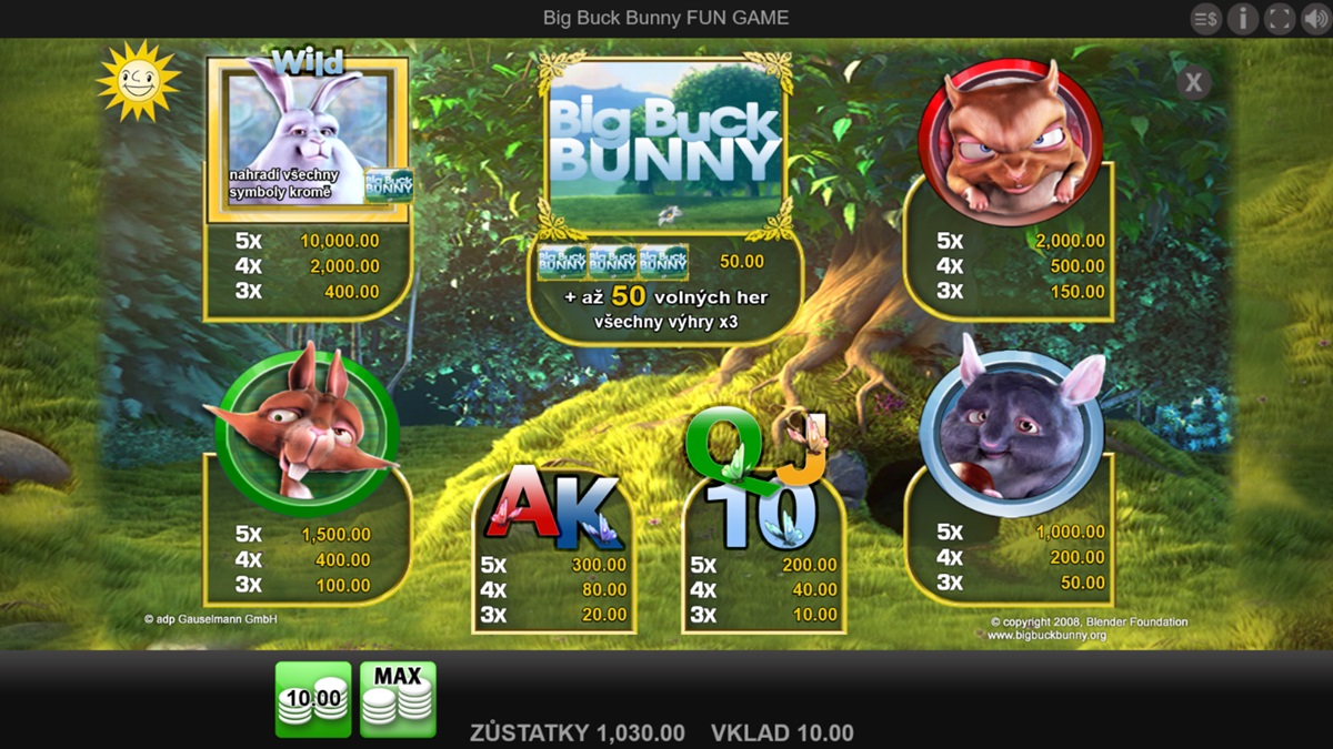 Big Buck Bunny náhled automatu