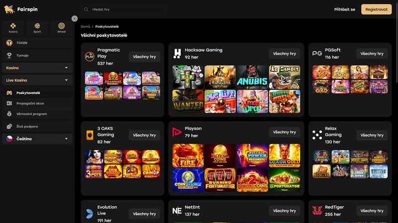 Fairspin casino game developers