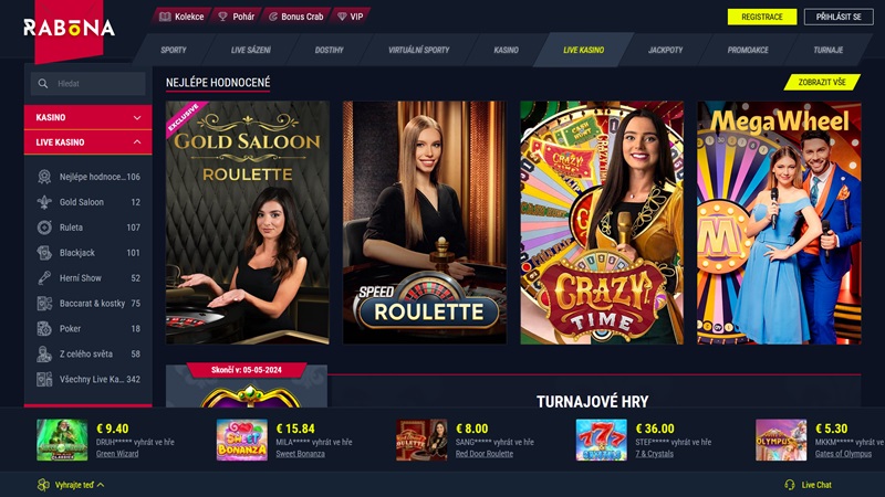 Rabona live casino