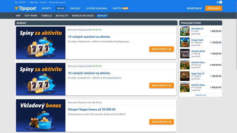 Tipsport free spins