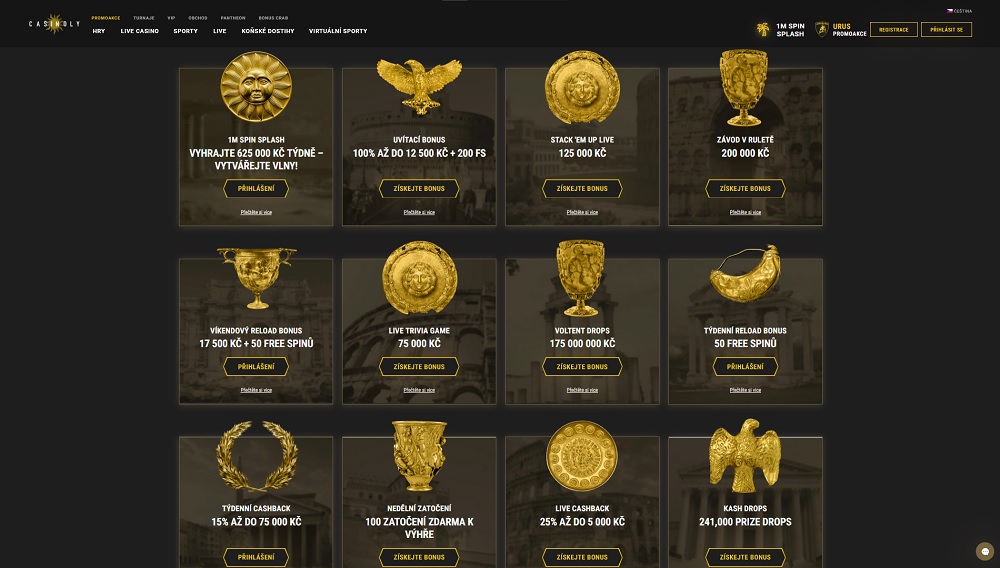 Overview of bonuses and promotions at Casinoly online casino and sportsbook