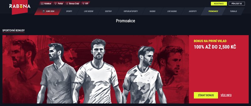 100% welcome bonus up to €100 at the Rabona sportsbook 