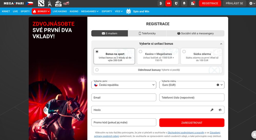 Megapari welcome bonus