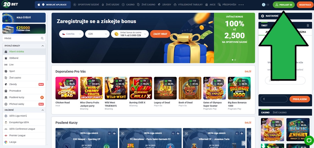 20BET login