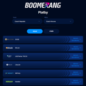 Boomerang Bet – money deposit and withdrawal