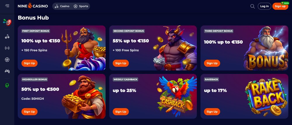 NineCasino Bonus Hub
