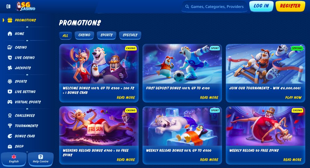 SGcasino bonuses