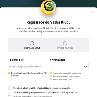 Sazka Klub login