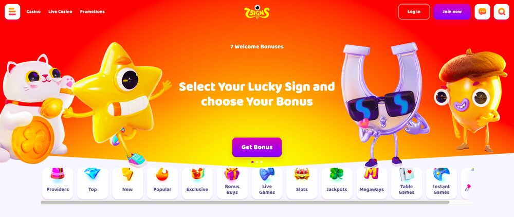 Welcome bonus at 7Signs