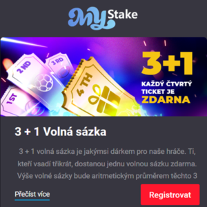 MyStake 3+1 free bet