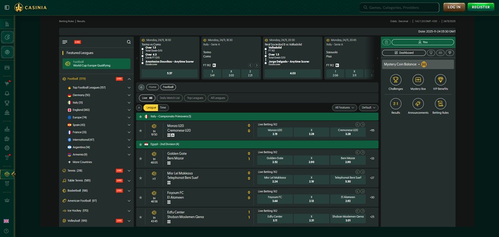 Casinia sportsbook