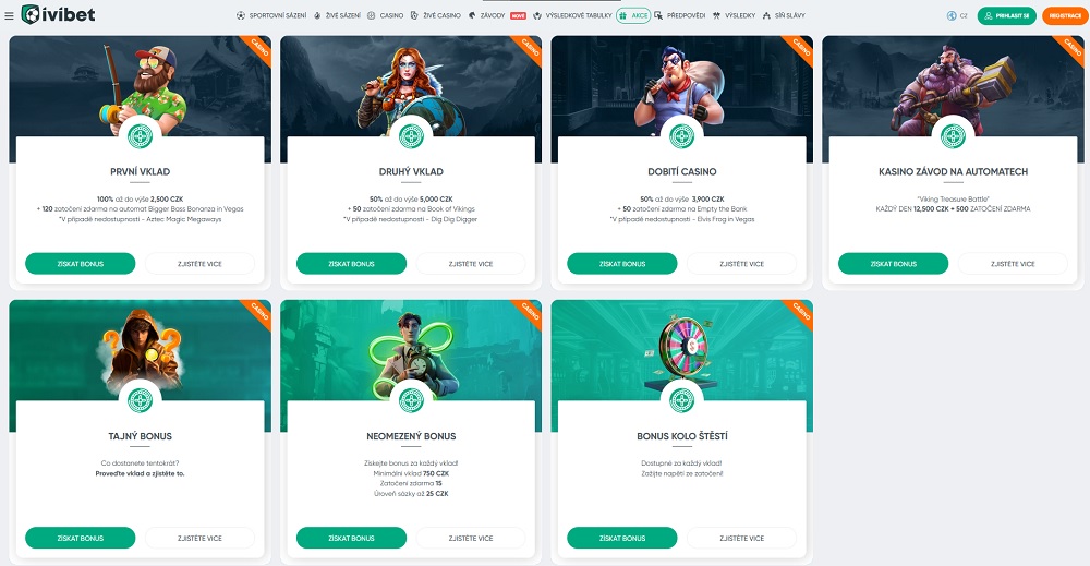 Preview of bonuses and promotions with free spins at Ivibet online casino