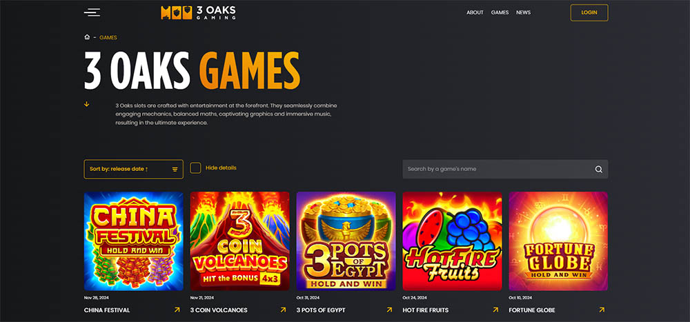 Game developer 3 Oaks Gaming
