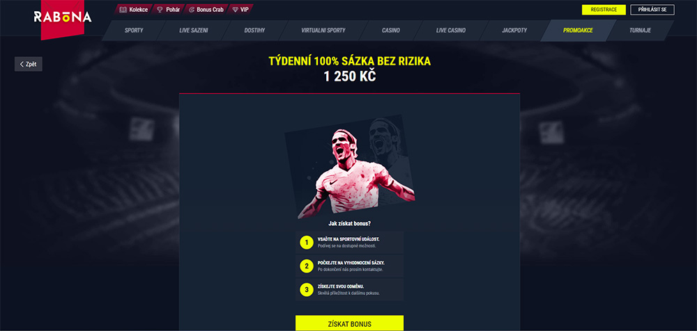 Rabona bookmaker – Risk-free bet