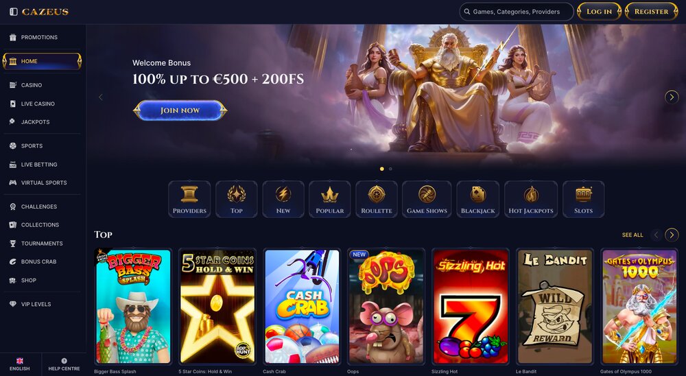 Cazeus homepage