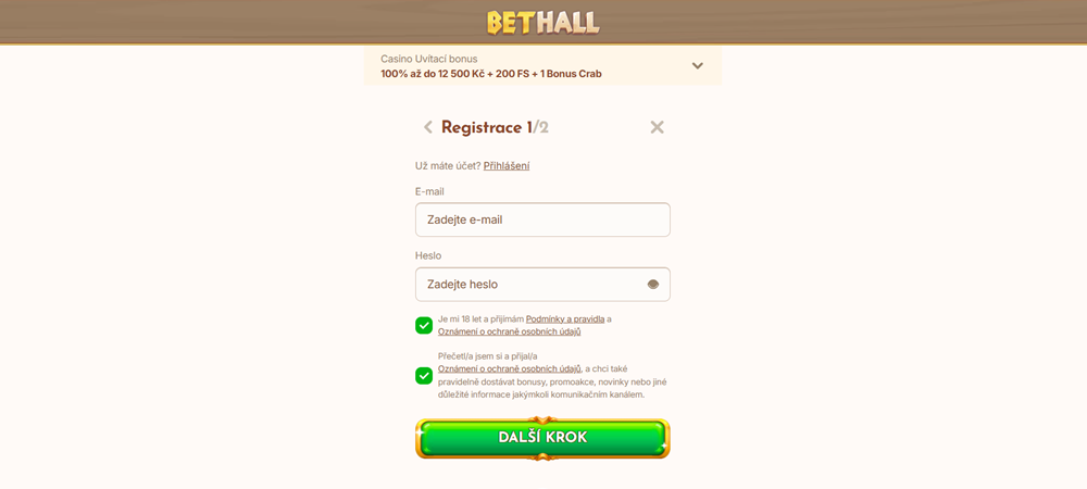 BetHall registration