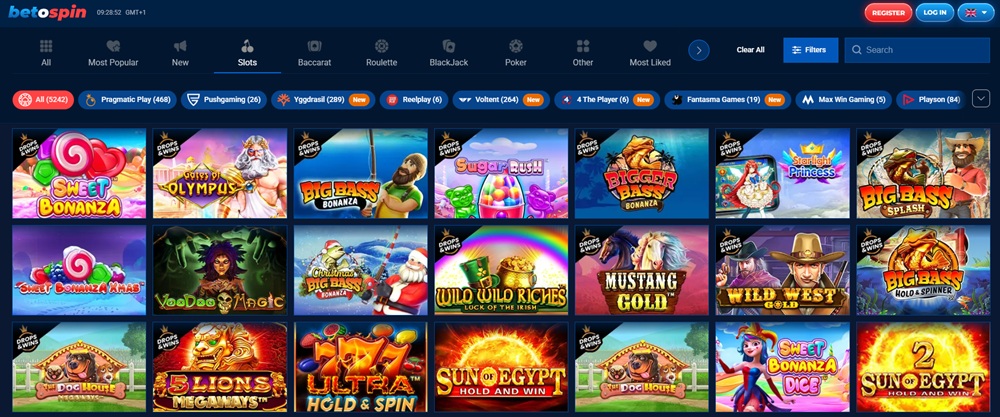 BetOspin slot machine selection