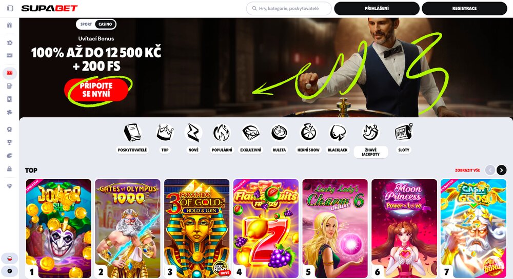 Welcome bonus and slot machines (slots) at Supabet Casino