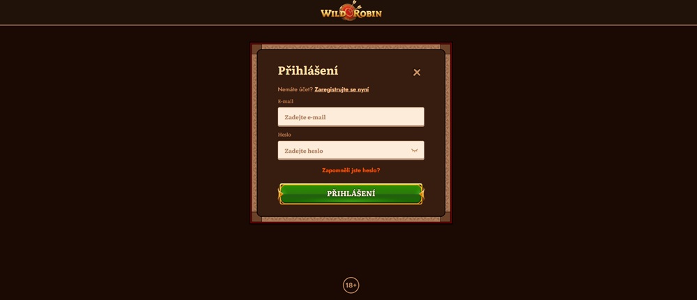 Login at Wild Robin Casino
