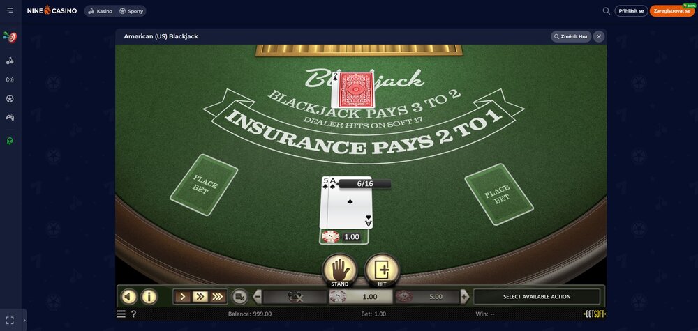 Blackjack table