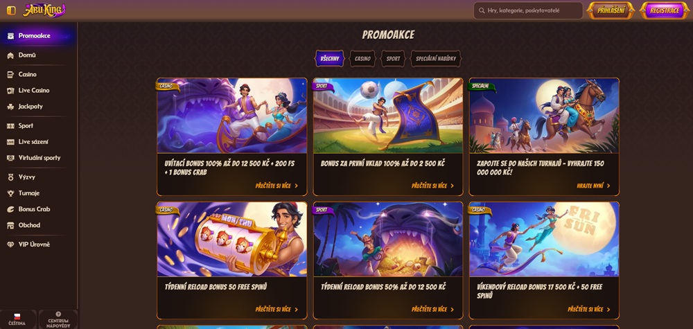 Bonus offers at Abu King casino