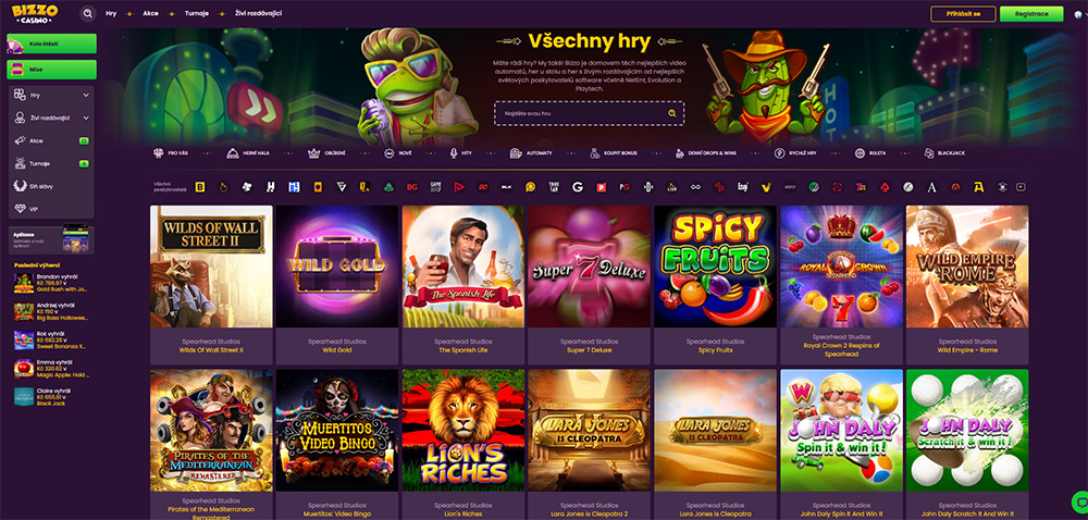 Spearhead Studios at Bizzo Casino