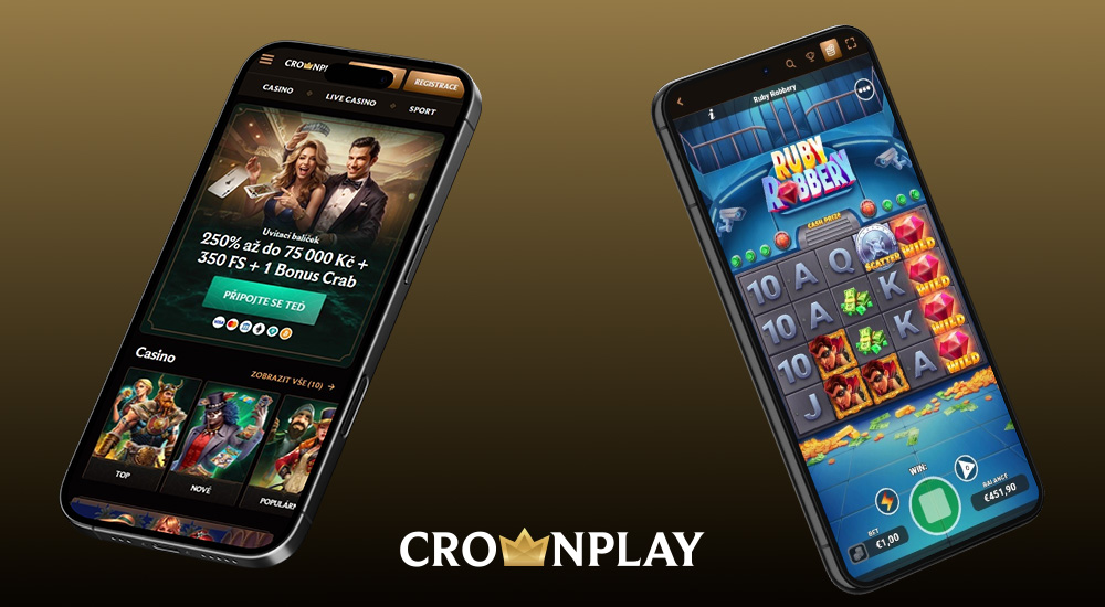 Preview of the responsive interface of the Crownplay website