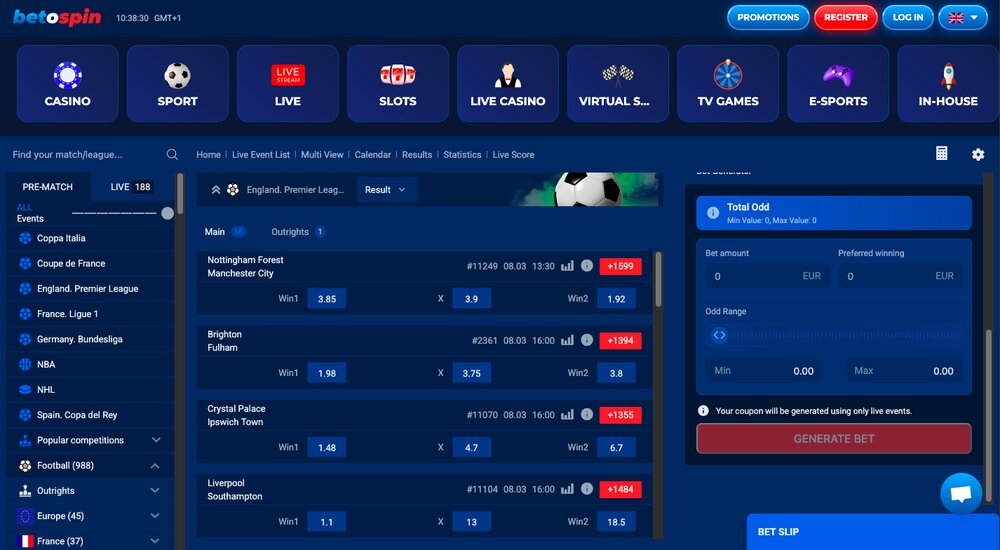 BetOspin bookmaker