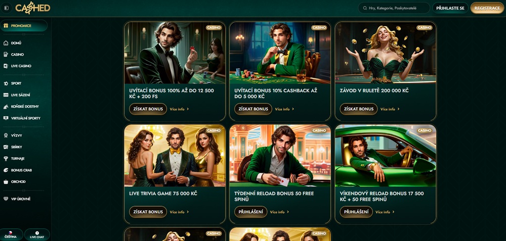 Bonuses at Cashed casino