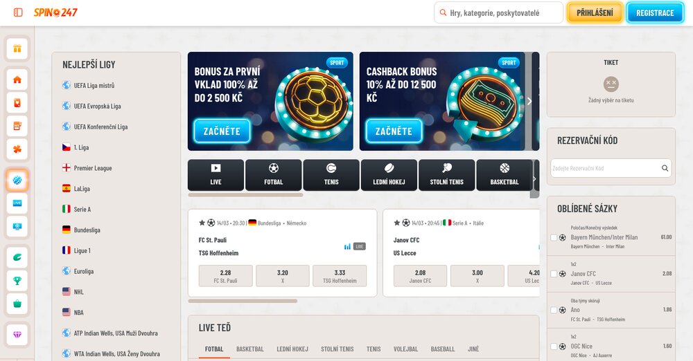 Spin247 sportsbook odds offer