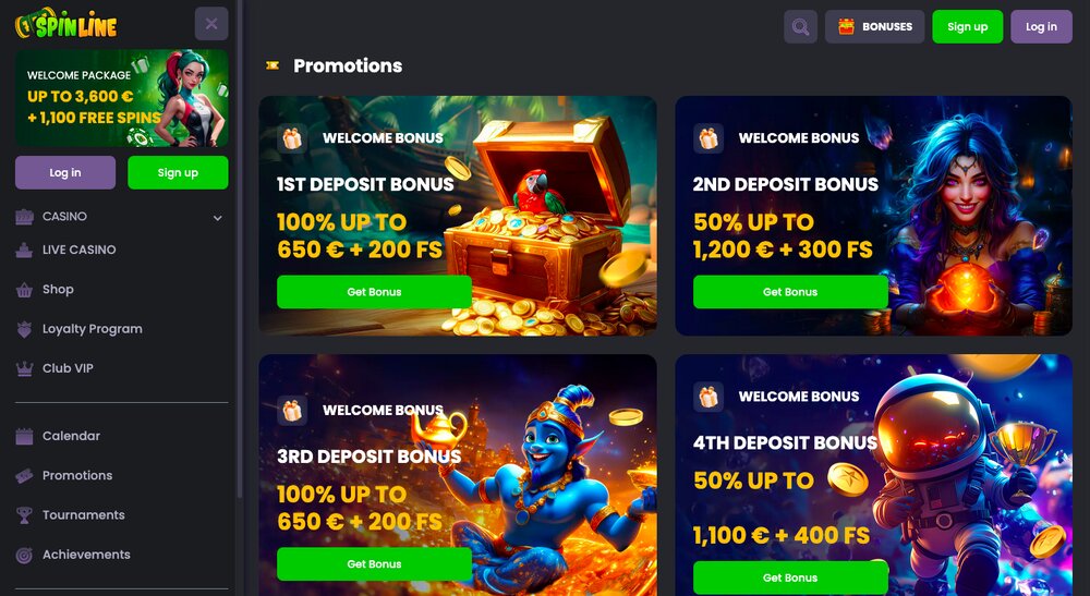 Spinline casino bonus offer