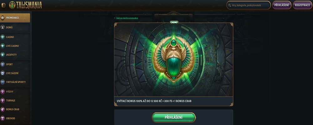 Welcome bonus at Talismania
