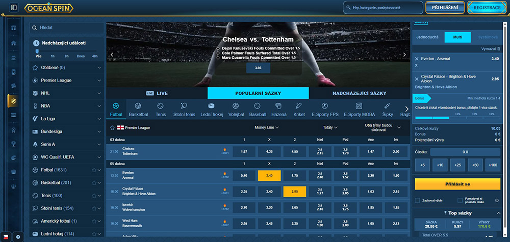 Ocean Spin bookmaker