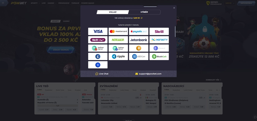 Powbet deposits and withdrawals