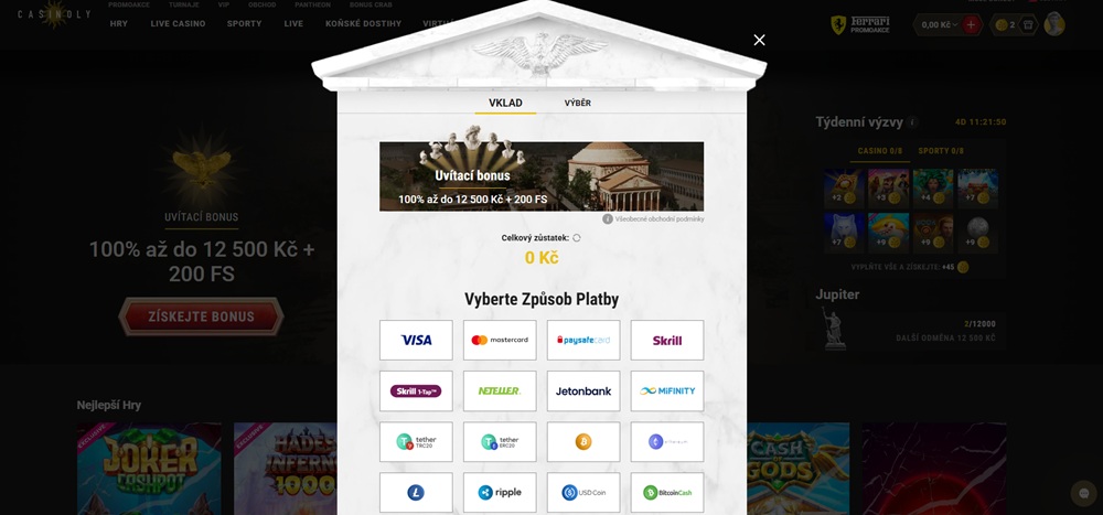 Casinoly deposit and withdrawal