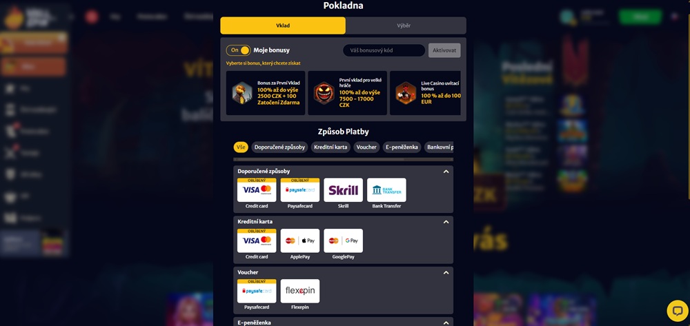 Hell Spin deposit and withdrawal of funds