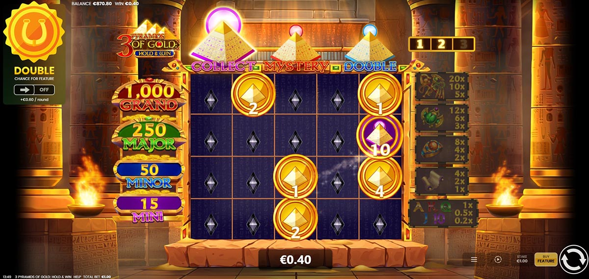 54162 3 Pyramids of Gold Hold & Win 3