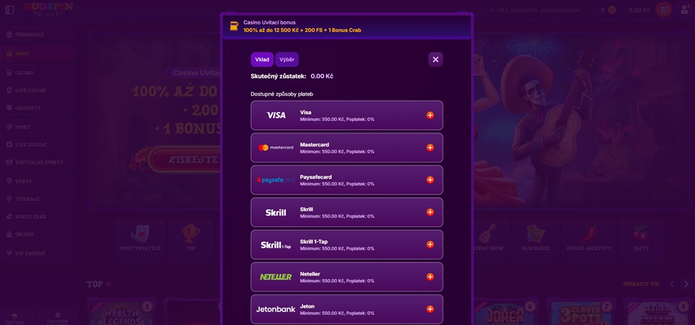 Duospin payment methods