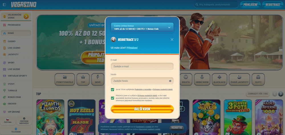 Vegasino registration