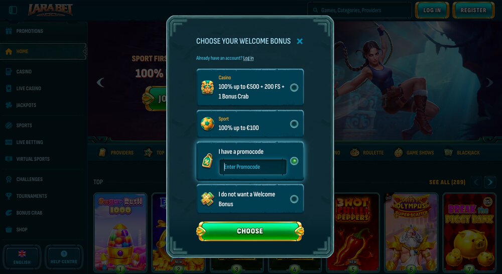 Larabet promo code