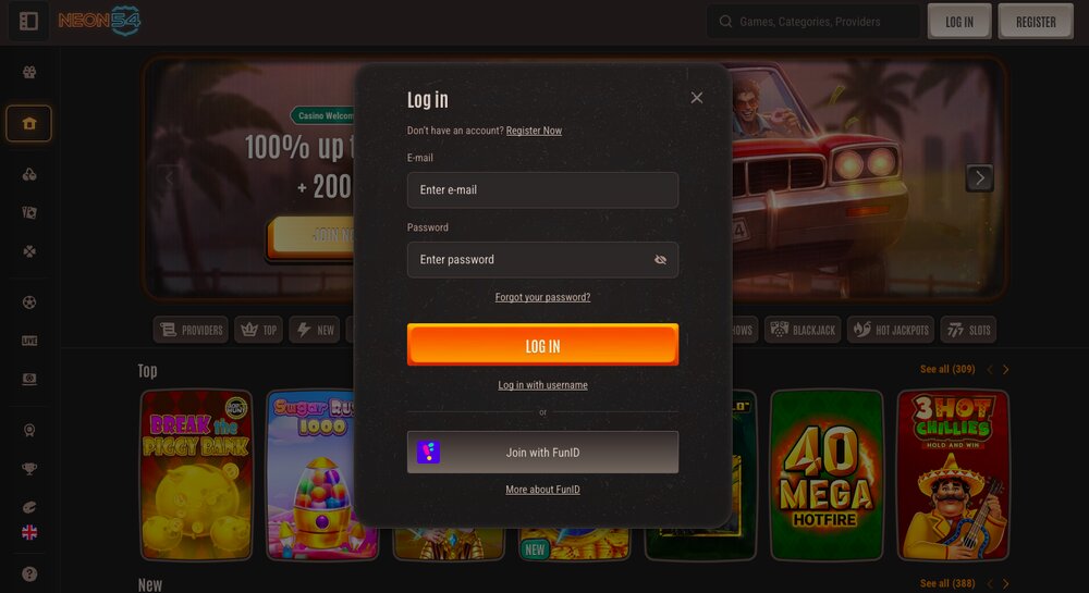 Neon54 login