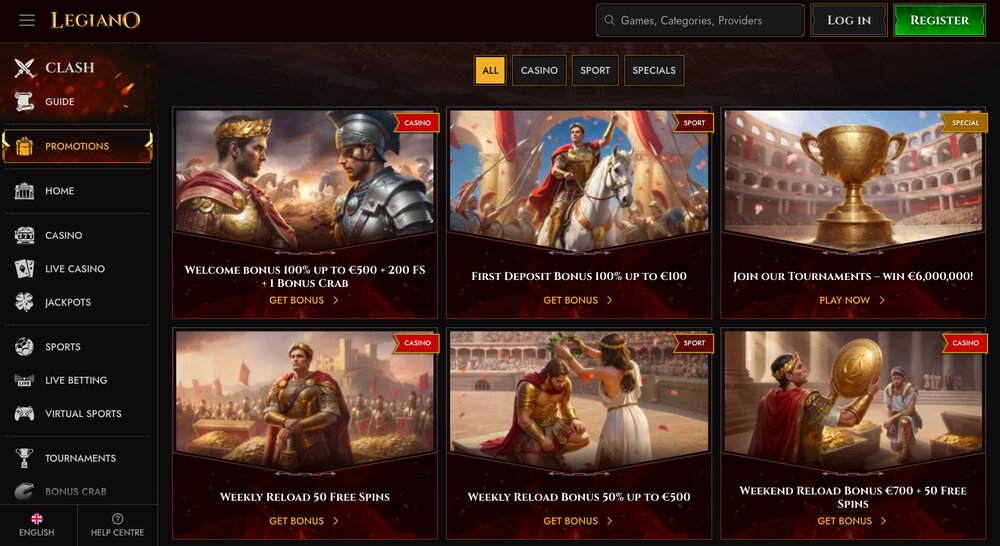 Legiano bonuses
