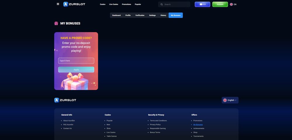 azurslot no deposit bonus