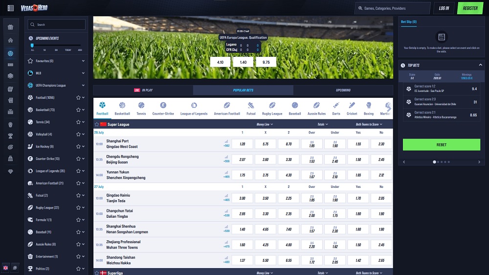 Preview of sports and events to bet on at the VegasHero sportsbook
