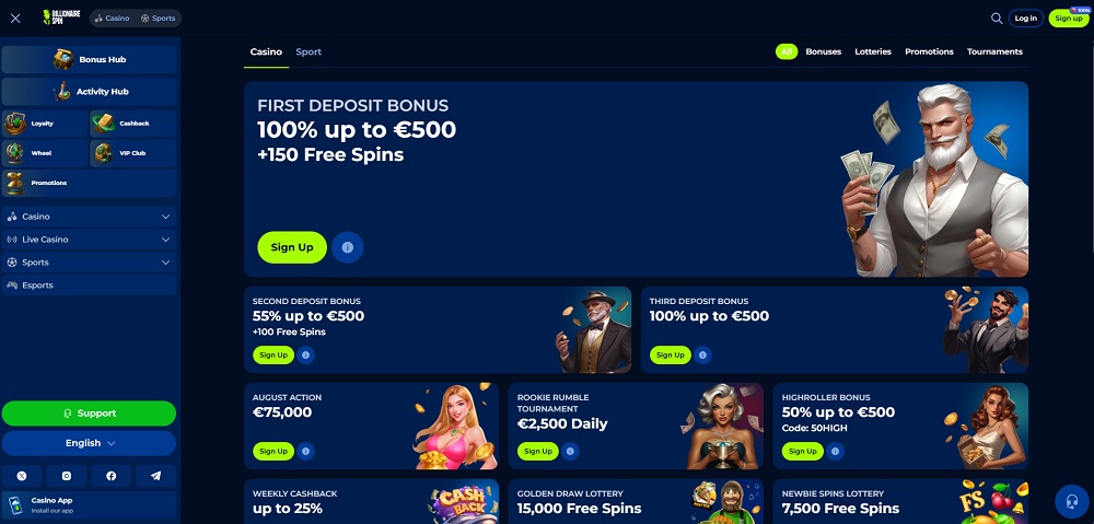 Billionairespin bonuses