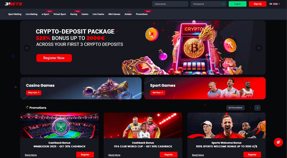 31Bets website preview